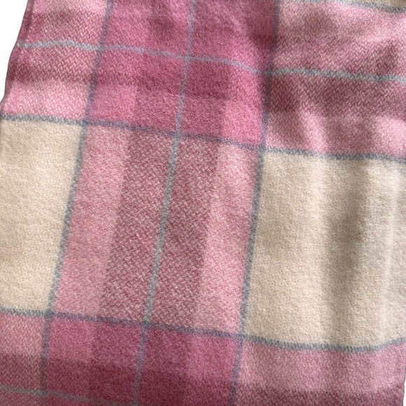 Royal Wool Blanket New Zealand Heavy 100% Pure Wool Pink White Vintage - Picture 7 of 8